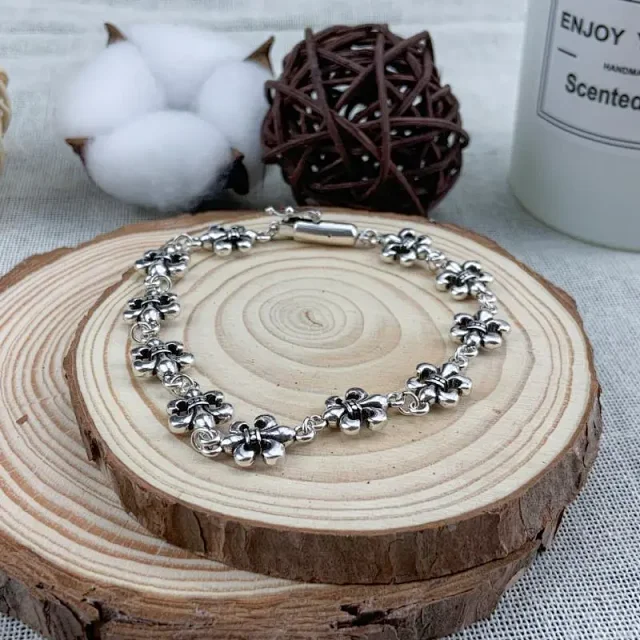 Chrome Hearts Jewelry Cross and Floral Chain Bracelet product detail image 23