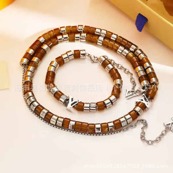 Louis Vuitton LV Beads Bracelet Brown and Silver Bracelet - 2