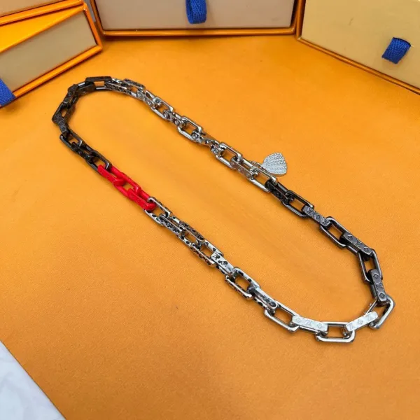 Design Chain Link Bracelet with Enamel Blue Accents and Shell Charm Bracelet - 6