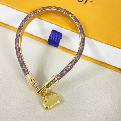 Louis Vuitton Monogram Lock Bracelet Brown Gold Bracelets - 2
