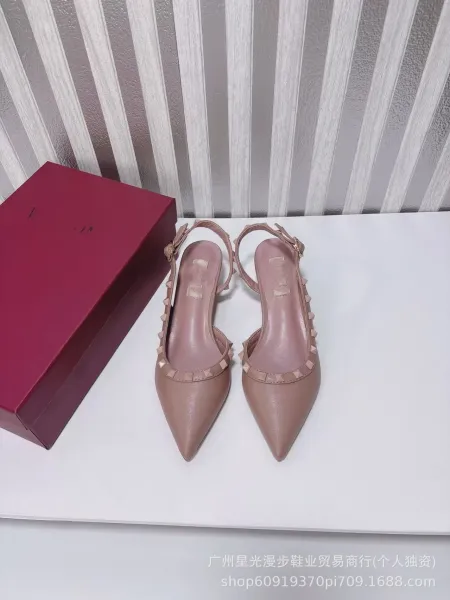 Valentino Rockstud Flat Red Patent Leather Slingback Heels - 15