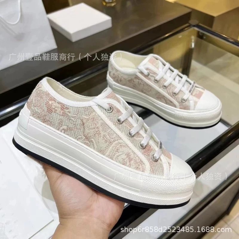 Dior B23 Oblique Pink Canvas Sneakers - 16