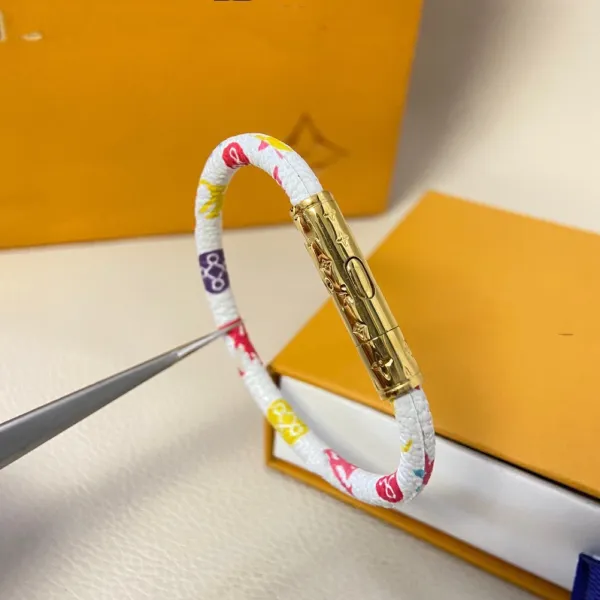 Louis Vuitton Monogram Multicolor Rope Bracelet Gold Hardware - 5