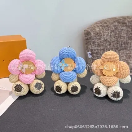 Handcrafted Crochet Bear Keychain Beige and White Accessories - 3