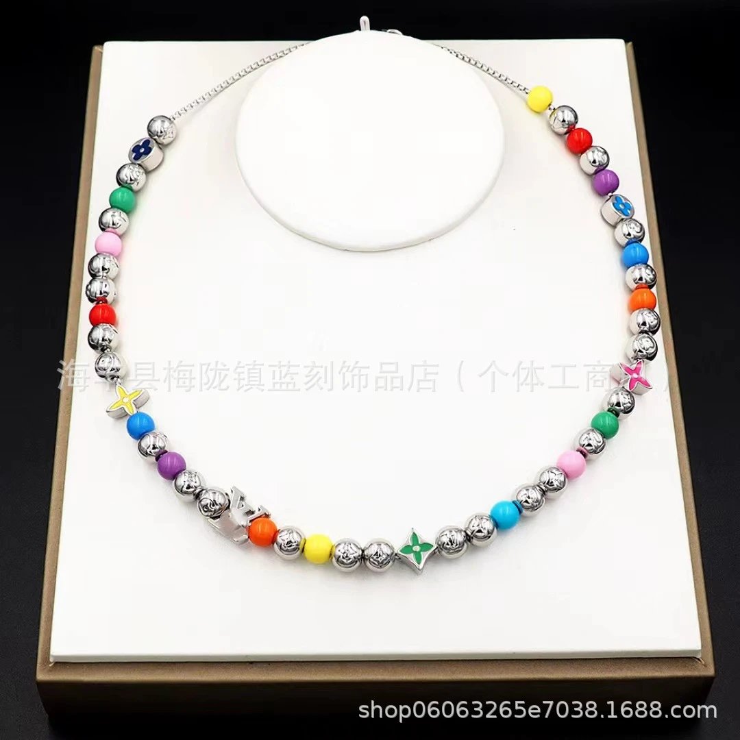 Louis Vuitton Multicolor Monogram Bead Necklace