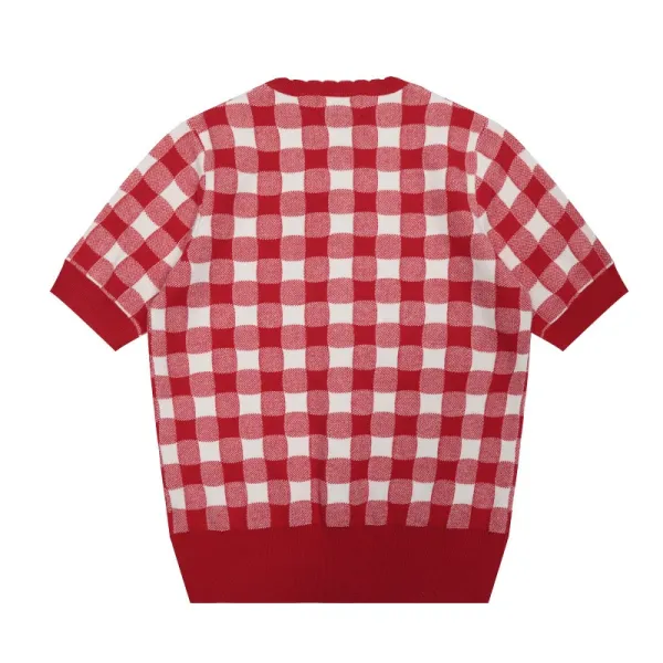 Polo Ralph Lauren Gingham Check Cardigan Red and White Cardigan - 19