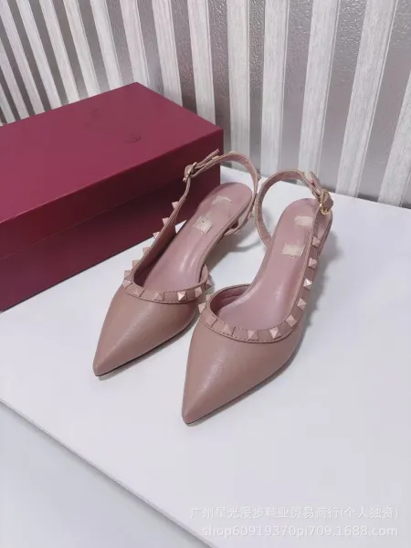 Valentino Rockstud Flat Red Patent Leather Slingback Heels - 16