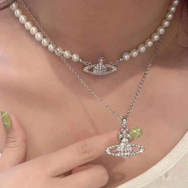Vivienne Westwood Jewelry Orb and cross pendant necklace product detail image 6