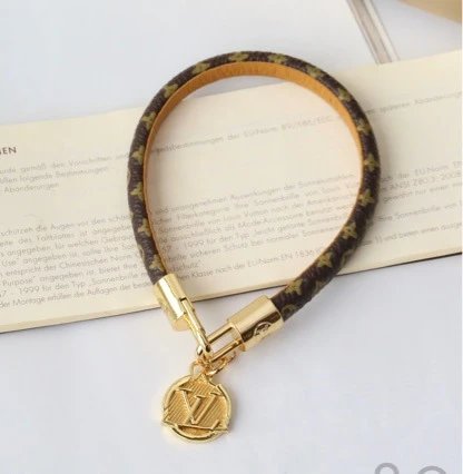 Louis Vuitton Monogram Lock Bracelet Brown Gold Bracelets - 3