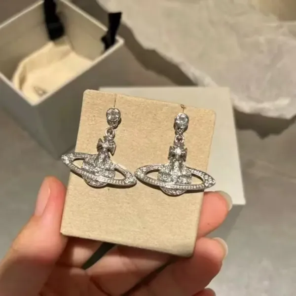 Vivienne Westwood Orb Crystal Silver Earrings - 5