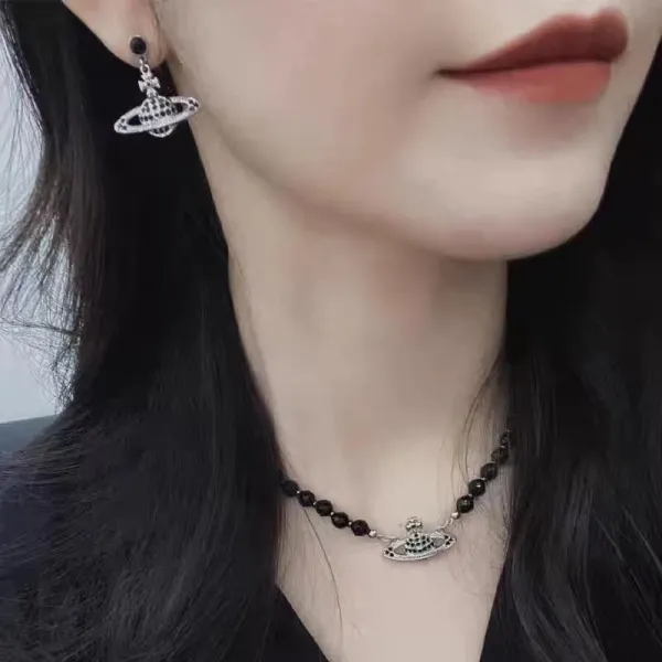 Vivienne Westwood Orb Crystal Silver Earrings - 8
