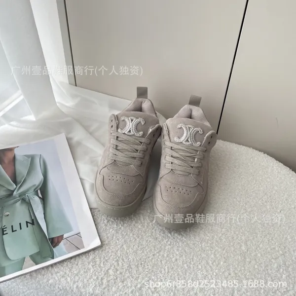 Céline White Leather Low-Top Sneakers - 4