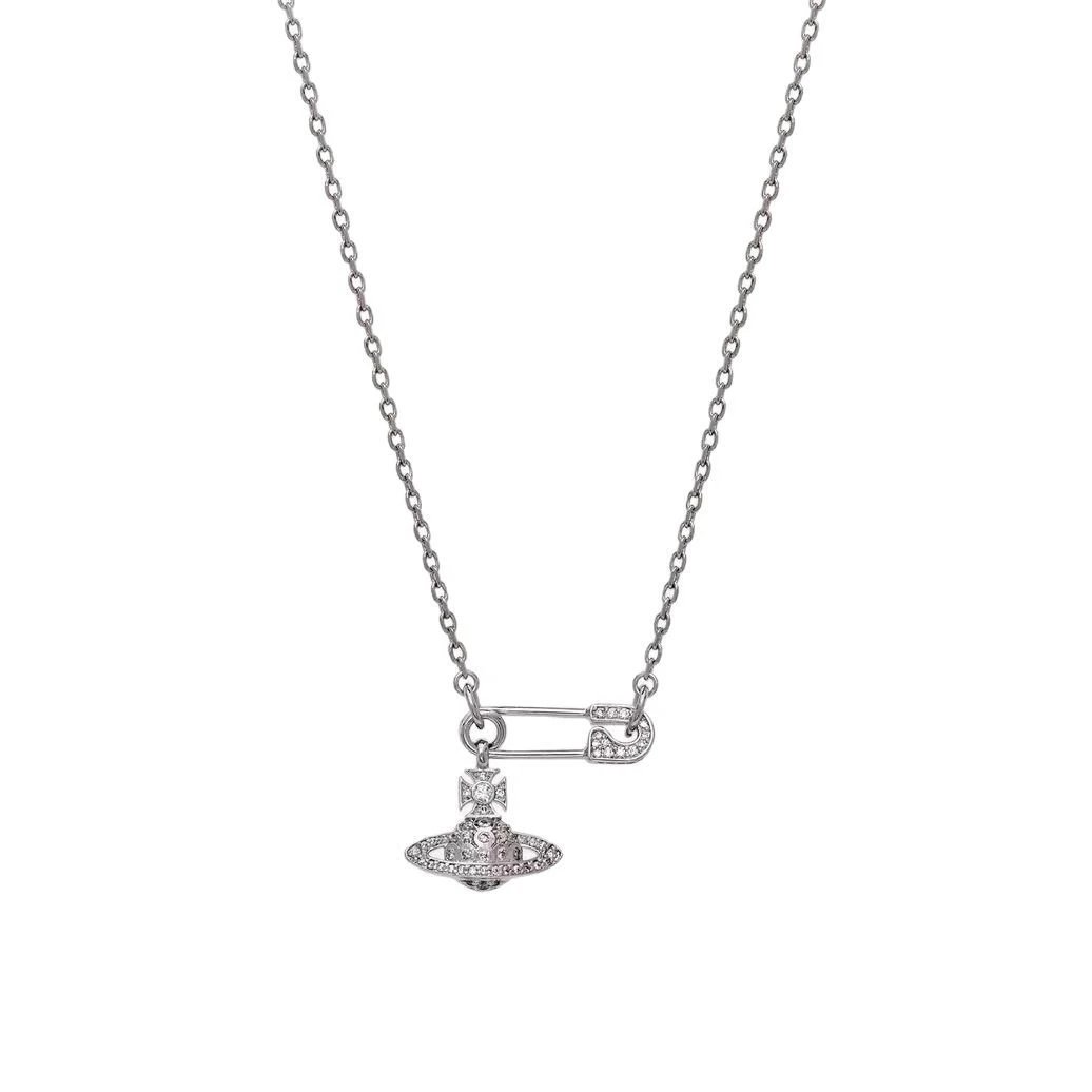 Vivienne Westwood Jewelry Crystal Orb Safety Pin Necklace image 5