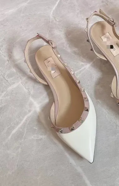 Valentino Garavani Rockstud Flat Black and Nude Leather Mary Jane Shoes - 4