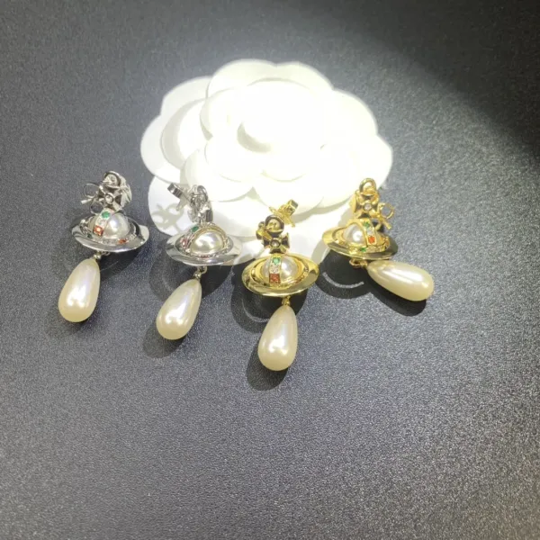 Vivienne Westwood Orb Pearl Earrings Silver - 10