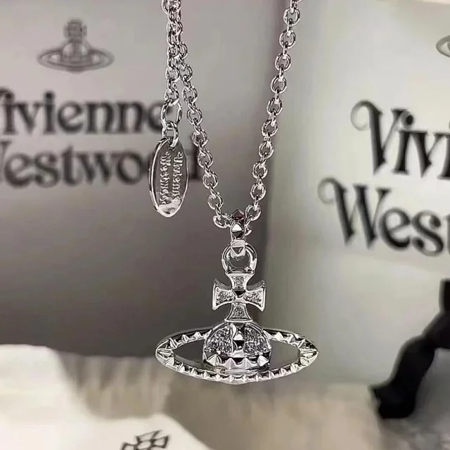 Vivienne Westwood Jewelry Orb and cross pendant necklace product detail image 3