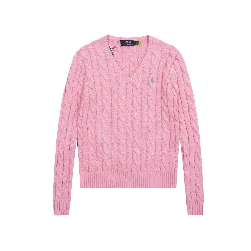 Polo Ralph Lauren Cable Knit V-Neck Sweater Light Blue - 5
