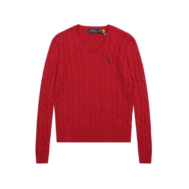 Polo Ralph Lauren Cable Knit V-Neck Sweater Light Blue - 15