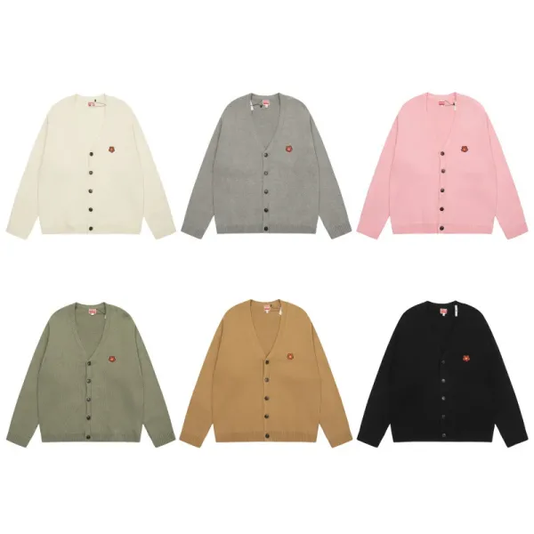 Kenzo Flower Embroidery Gray Cardigan - 6