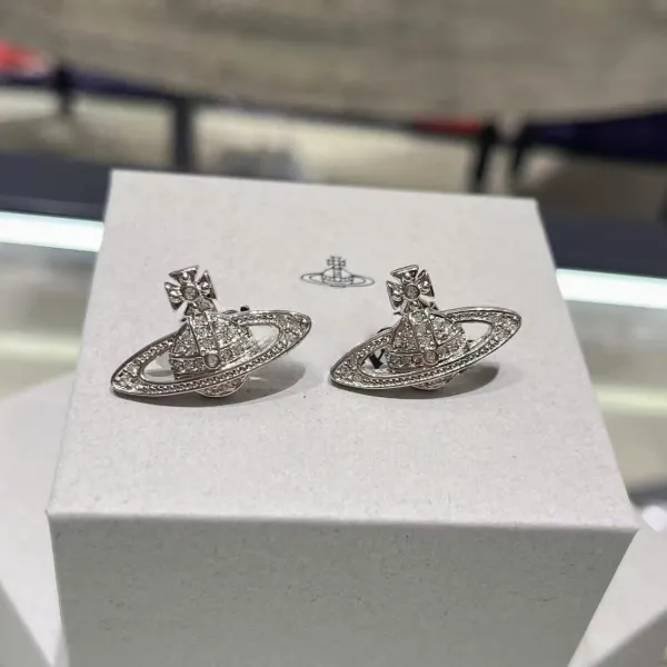 Vivienne Westwood Orb Crystal Silver Earrings - 2
