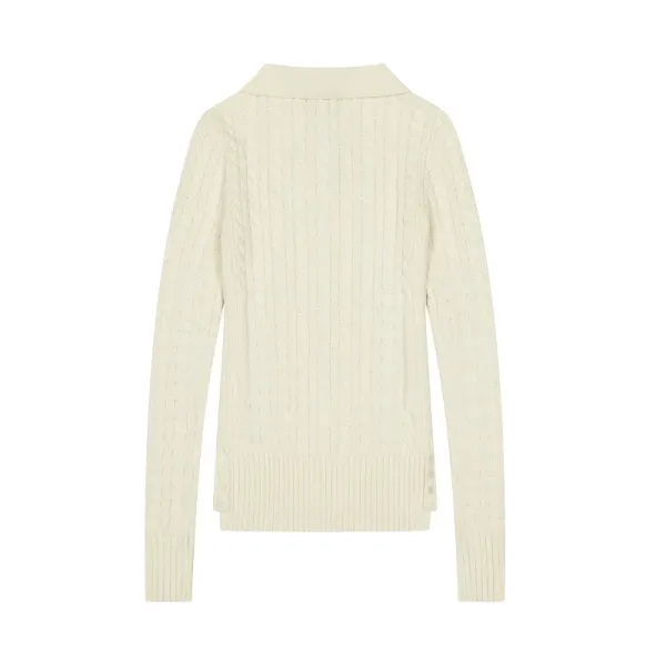 Polo Ralph Lauren Cable Knit Polo Black Sweater - 17
