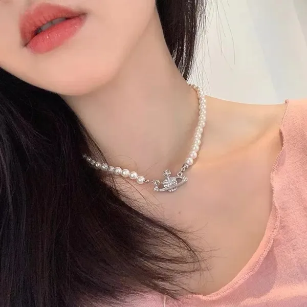 Vivienne Westwood Orb Pearl Necklace White - 8