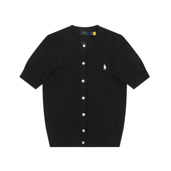 Ralph Lauren Cable Knit Polo Black - 45