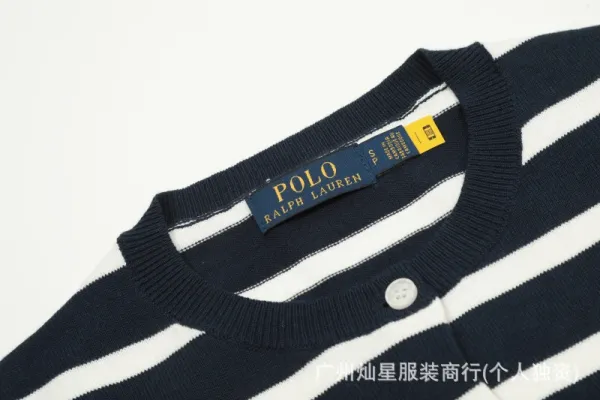 Ralph Lauren Striped Navy and White Cardigan - 36