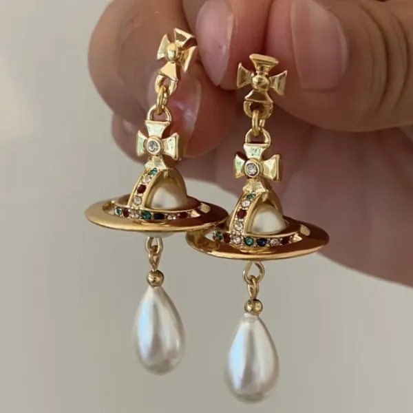 Vivienne Westwood Orb Pearl Earrings Silver - 8