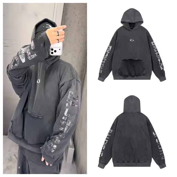Corteiz Acid Wash C Logo Hoodie Gray - 3