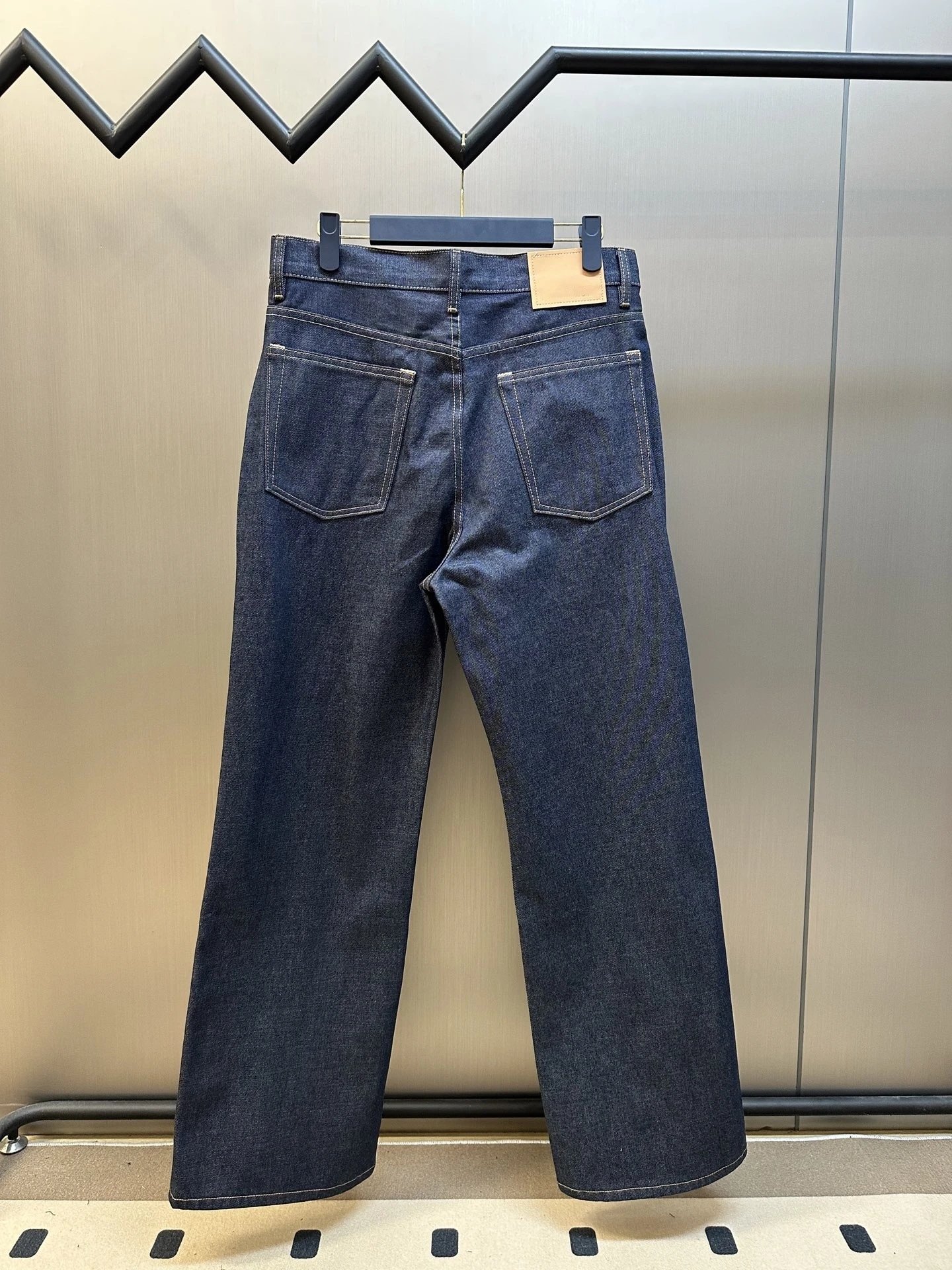 Design Raw Denim Wide-Leg Jeans Navy - 7