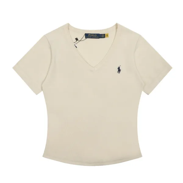 Polo Ralph Lauren V-Neck Ribbed T-Shirt Pink - 24