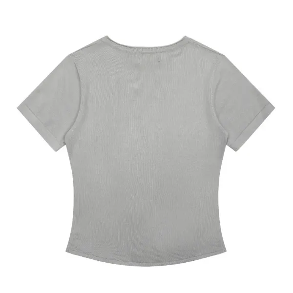 Polo Ralph Lauren V-Neck Ribbed T-Shirt Pink - 13
