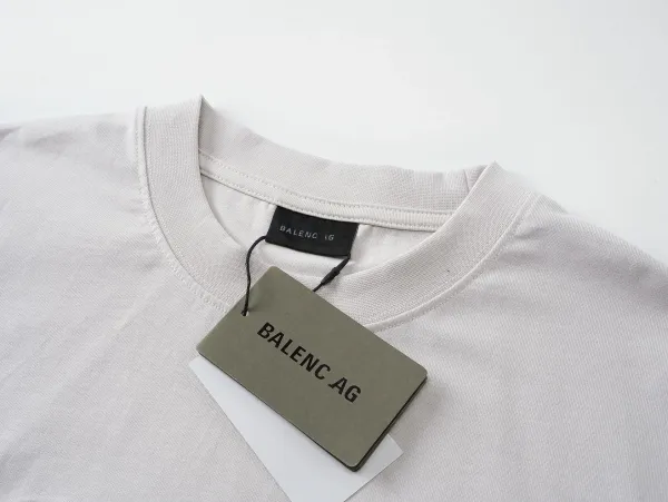 BALENCIAGA Luxury Script Logo T-Shirt Gray - 9