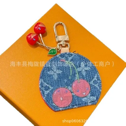 Fendi Cherry Keychain Strap Beige Monogram Wristlet - 5