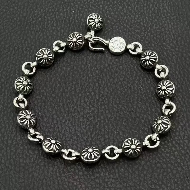 Chrome Hearts Jewelry Cross and Floral Chain Bracelet — C29