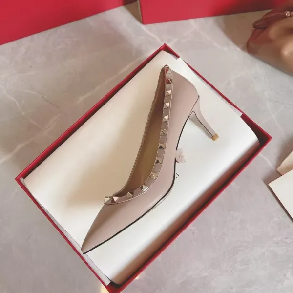 Valentino Garavani Rockstud Pointed-Toe Pumps Black Leather Heels - 16