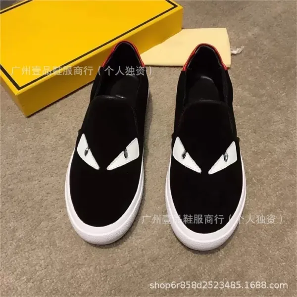 Fendi Monster Eyes Slip-On Sneakers Black White - 10