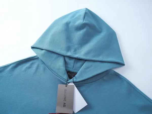 Balenciaga Ticket Patch Hoodie Light Blue - 10