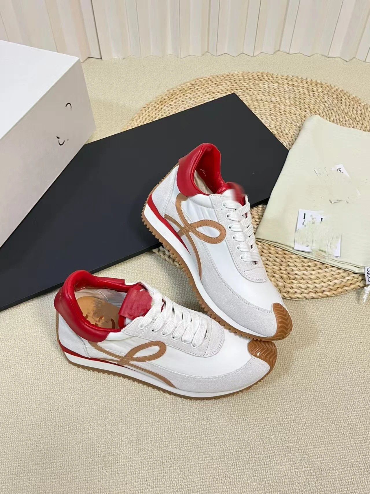 Loewe Paula's Ibiza Sneakers White Red Beige Sneakers