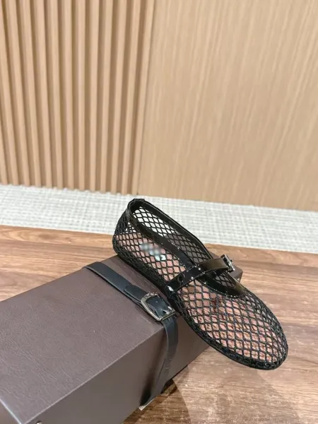 Prada Mary Jane Flat Black Studded Leather Shoes - 4