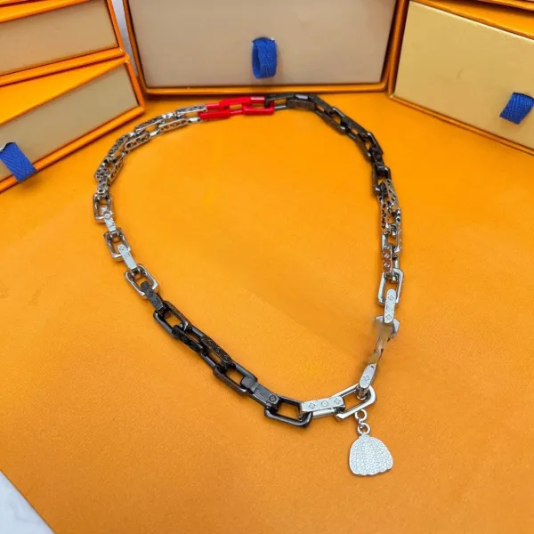 Design Chain Link Bracelet with Enamel Blue Accents and Shell Charm Bracelet - 4