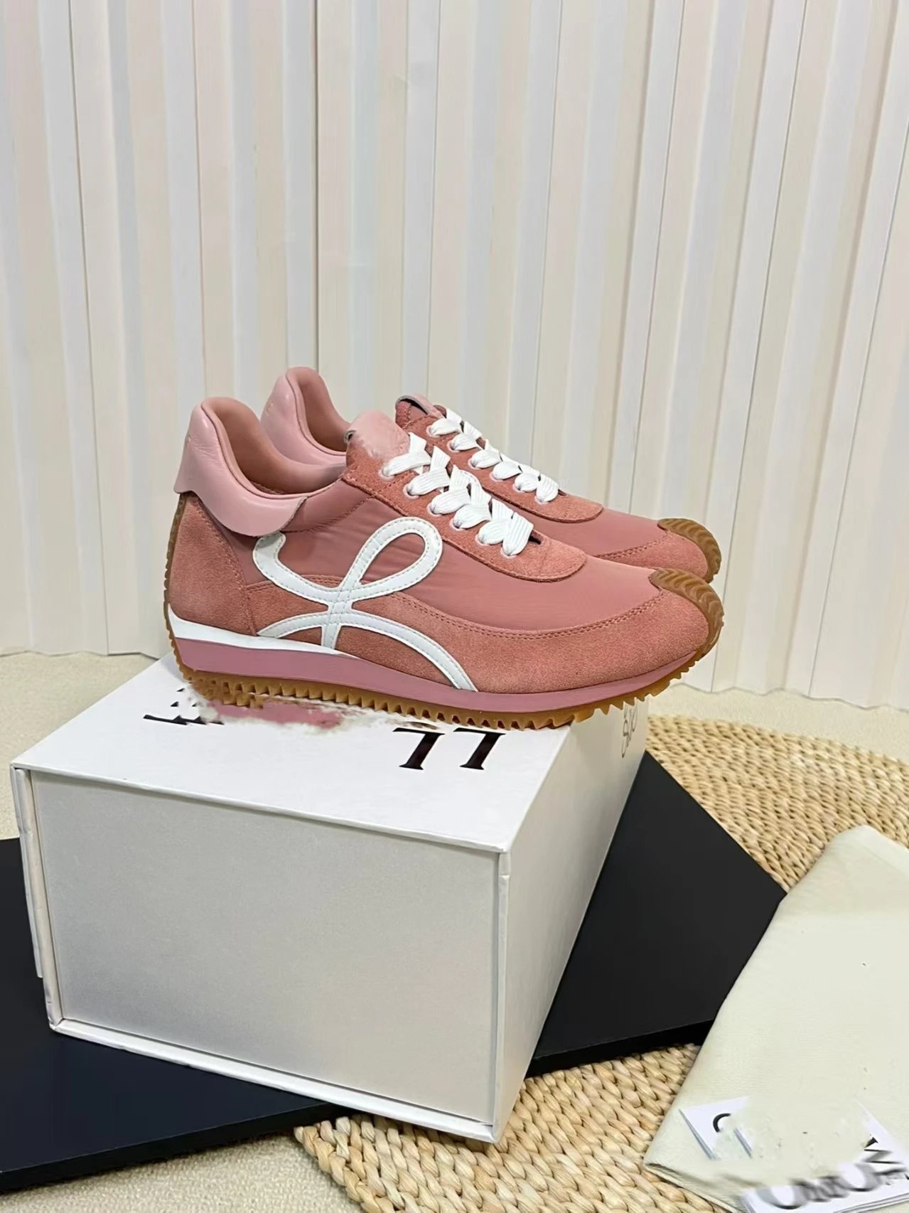 Loewe Paula's Ibiza Pink Suede Sneakers