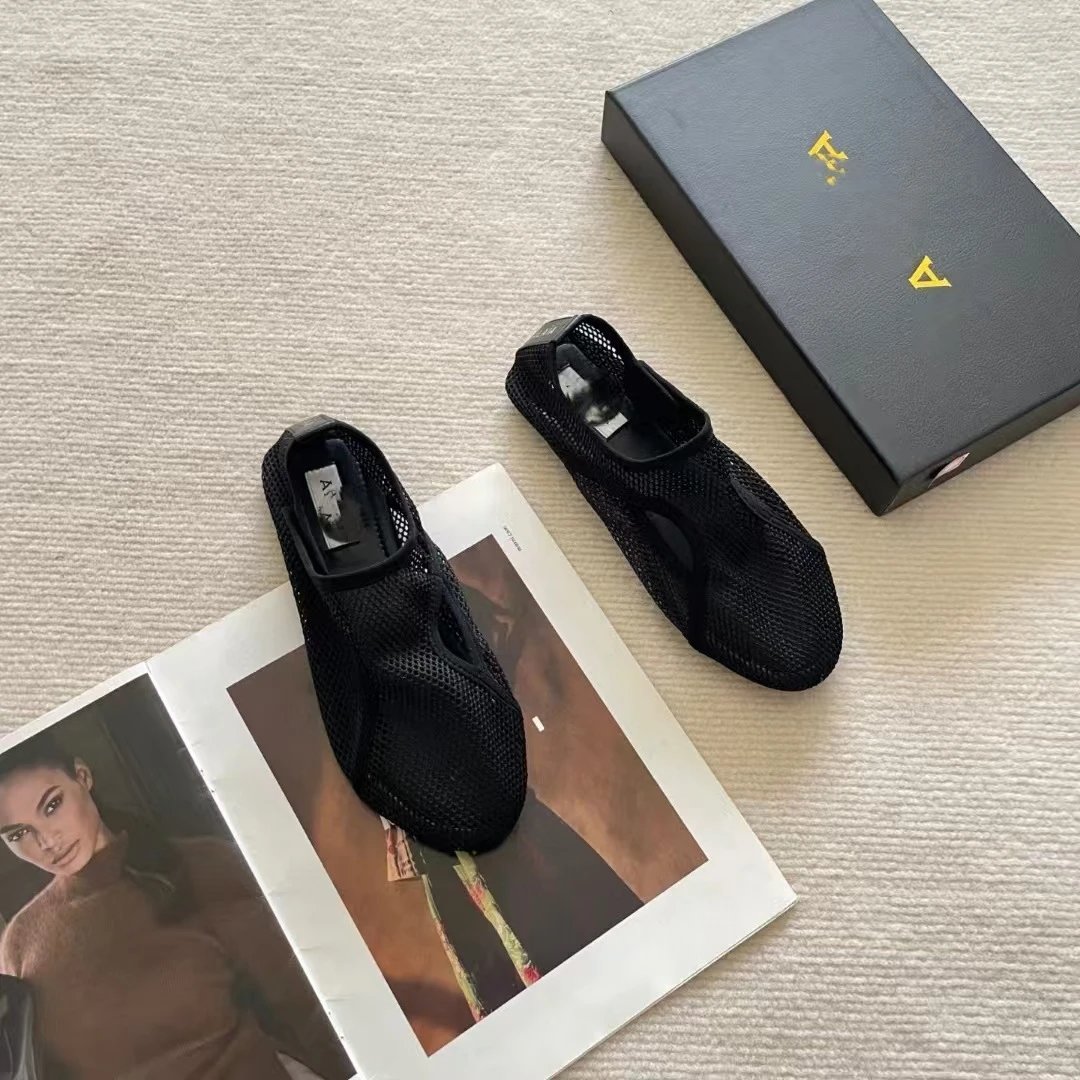 Prada Mary Jane Flat Black Studded Leather Shoes - 27