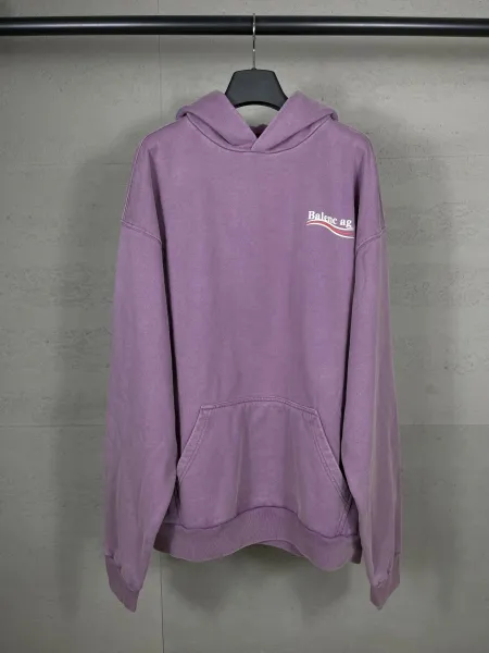 Balenciaga AG Logo Washed Blue Hoodie - 10
