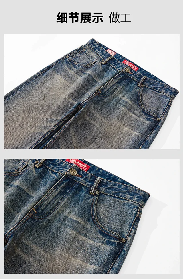 Unbranded Jeans Loose straight-leg washed denim product detail image 9