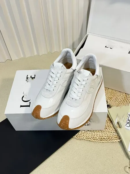 Loewe Puzzle Runner Beige Brown Suede Sneakers - 26