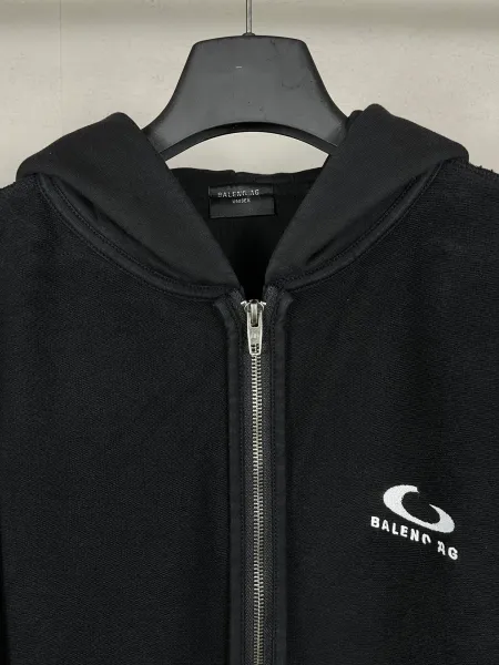 Balenciaga Logo Zip-Up Hoodie Black - 9