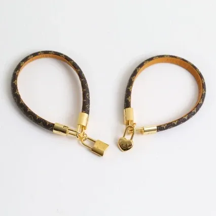 Louis Vuitton Monogram Lock Bracelet Brown Gold Bracelets - 5