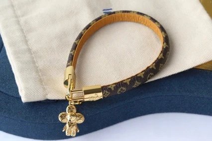 Louis Vuitton Monogram Lock Bracelet Brown Gold Bracelets - 4
